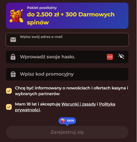 Zarejestruj Vincispin 